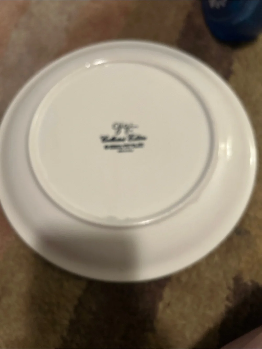 vintage Blue Rim Decorative Ceramic Plate - 'The World is a Wonderful Place'